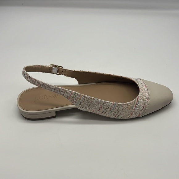 J Crew - Rainbow Tweed Adjustable Slingback With Round Cap Toes Heels Size 8 - Picture 14 of 15